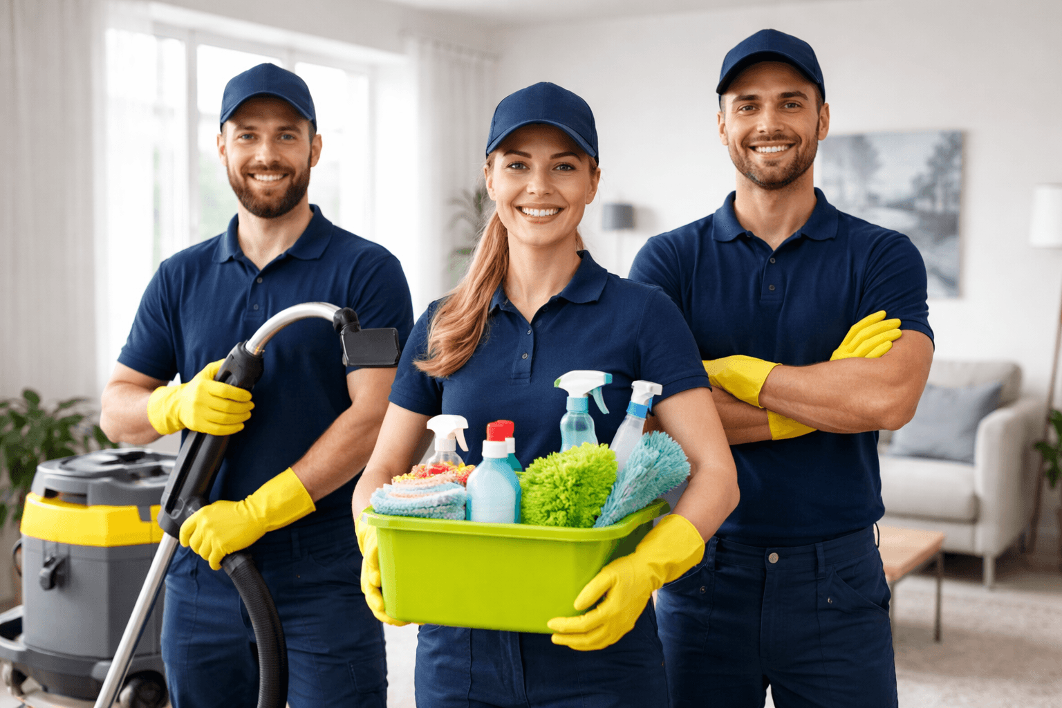 Professional cleaning team